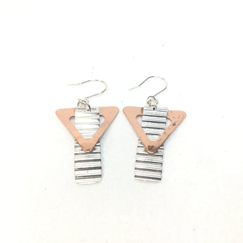 Corrugated Sterling in Copper Triangles