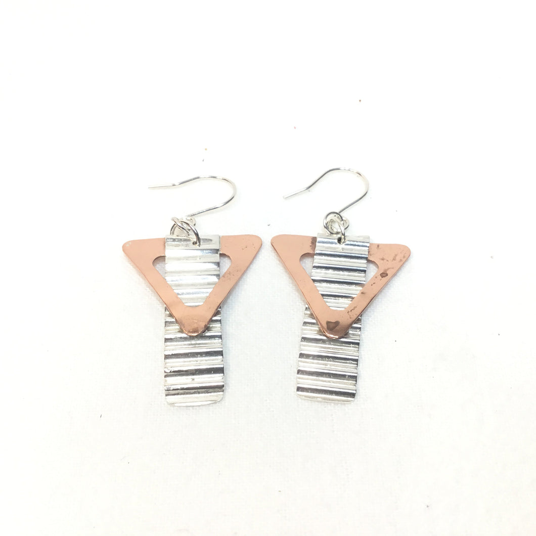 Corrugated Sterling in Copper Triangles