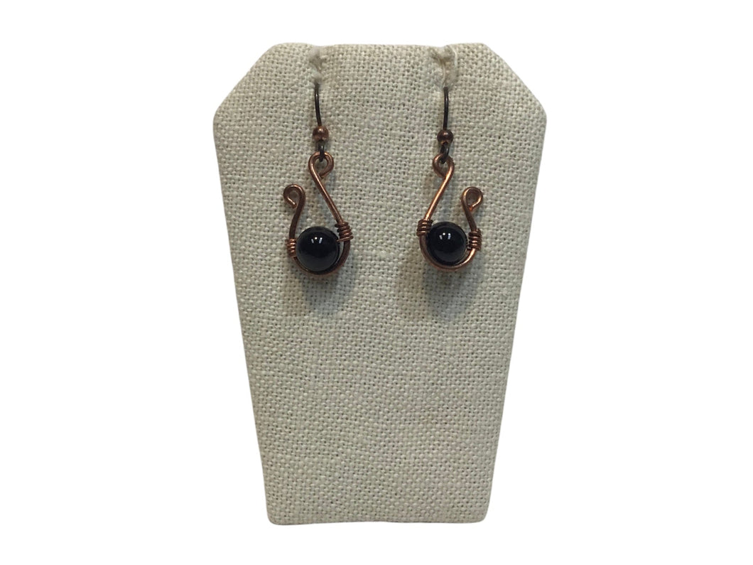 Opal Dangle Copper Earrings