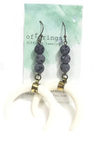 Crescent Lava Earrings