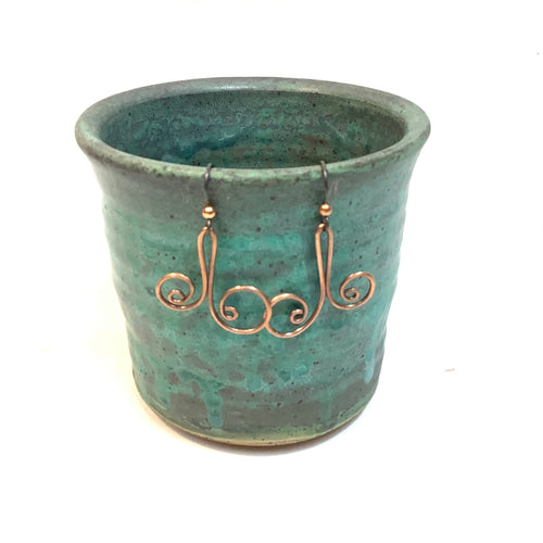 Abstract Coiled Copper Earrings