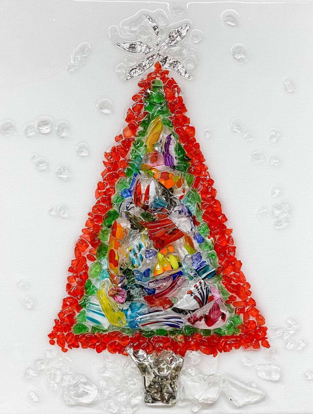 Colorful Red Trim Christmas Tree