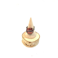 Ring - small round encaustic with resin
