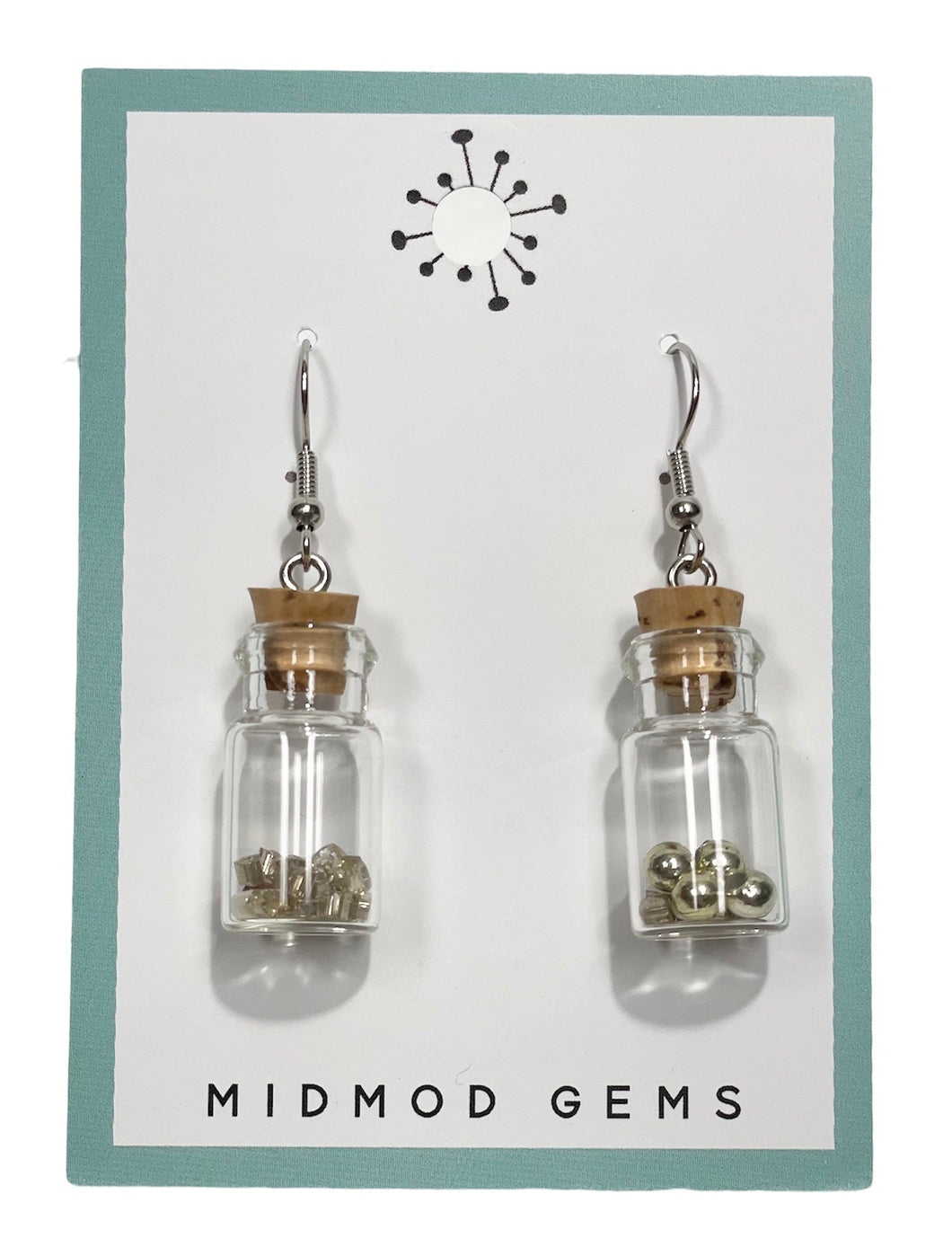 Glass Bottle Drop Earrings