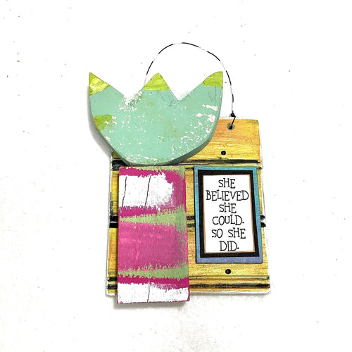 Hanging Tulip Plaque - She Believed