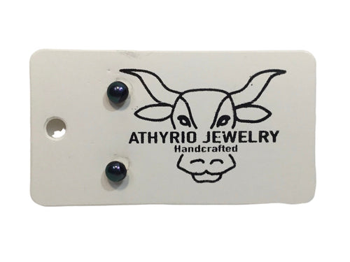 Navy Fused Glass Studs