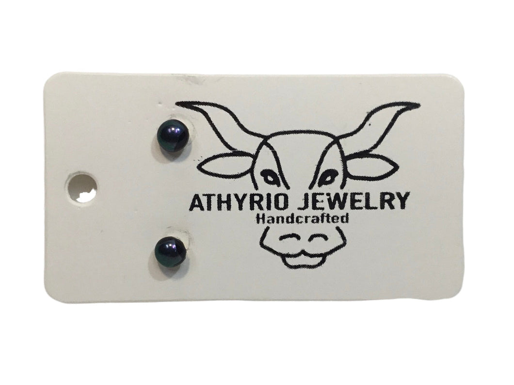 Navy Fused Glass Studs