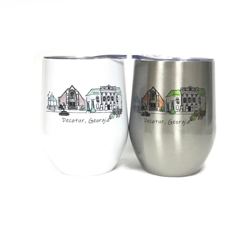 Stainless Steel Wine Tumbler - Decatur Cityscape