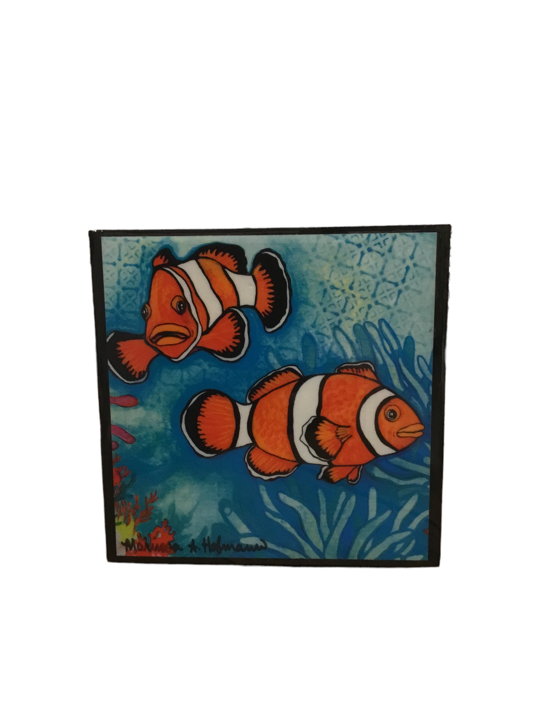 Fish, Orange with White Stripe 7x7