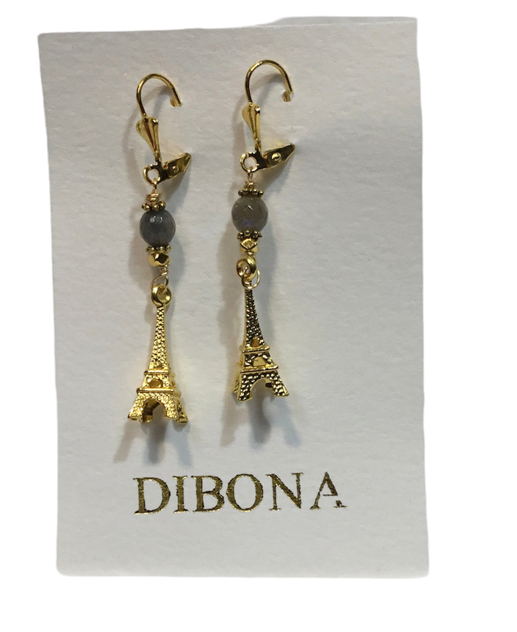 Gold Eiffel tower earrings