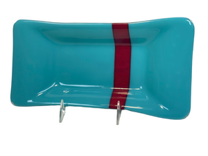 Turquoise and Red Dish