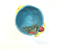 Kissing Frog goblet Blue/Yellow/Green