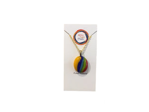 Colorful oval fused glass necklace