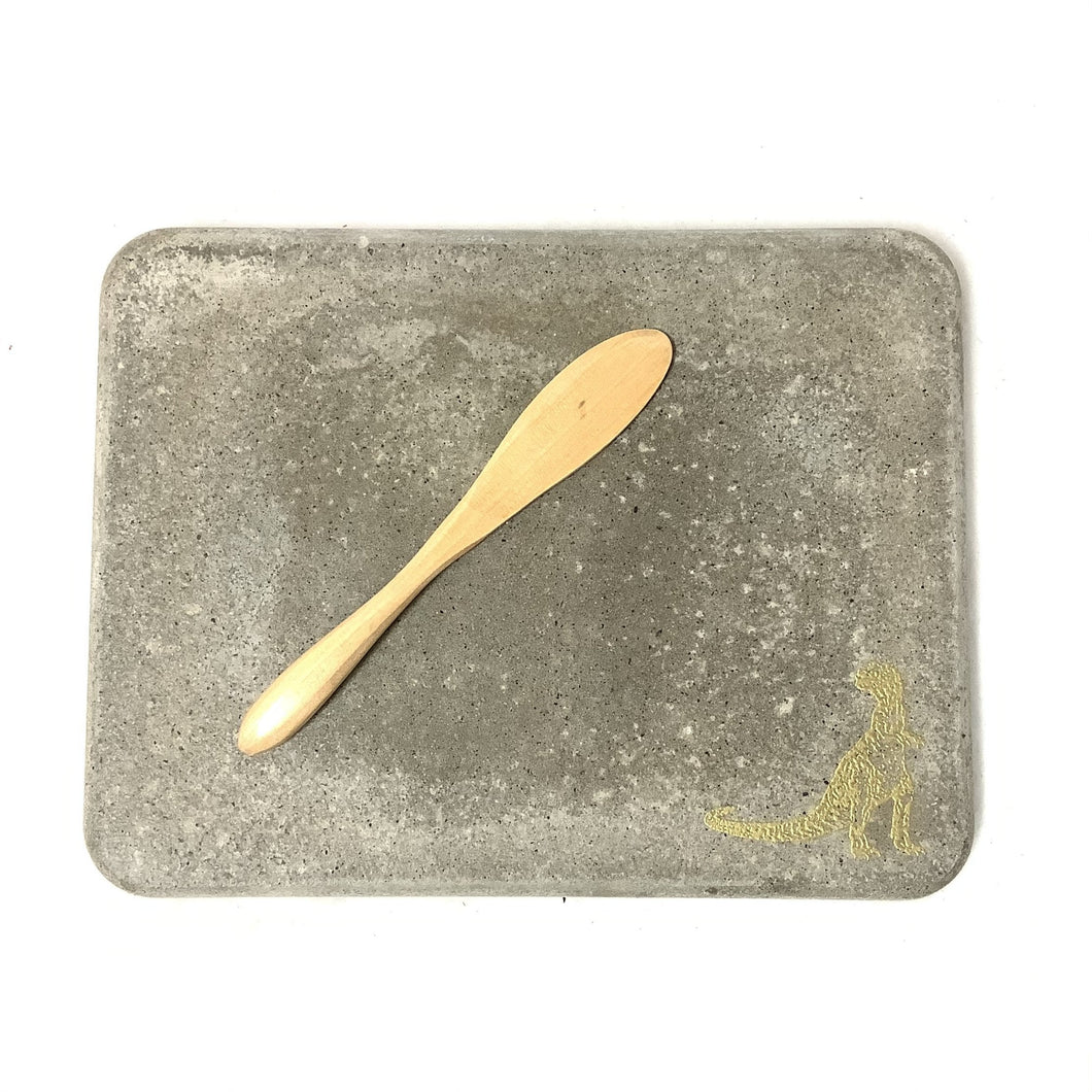 Dark Rectangle Cheeseboard with Gold Dino