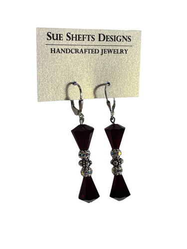 Black Garnet dangle earrings