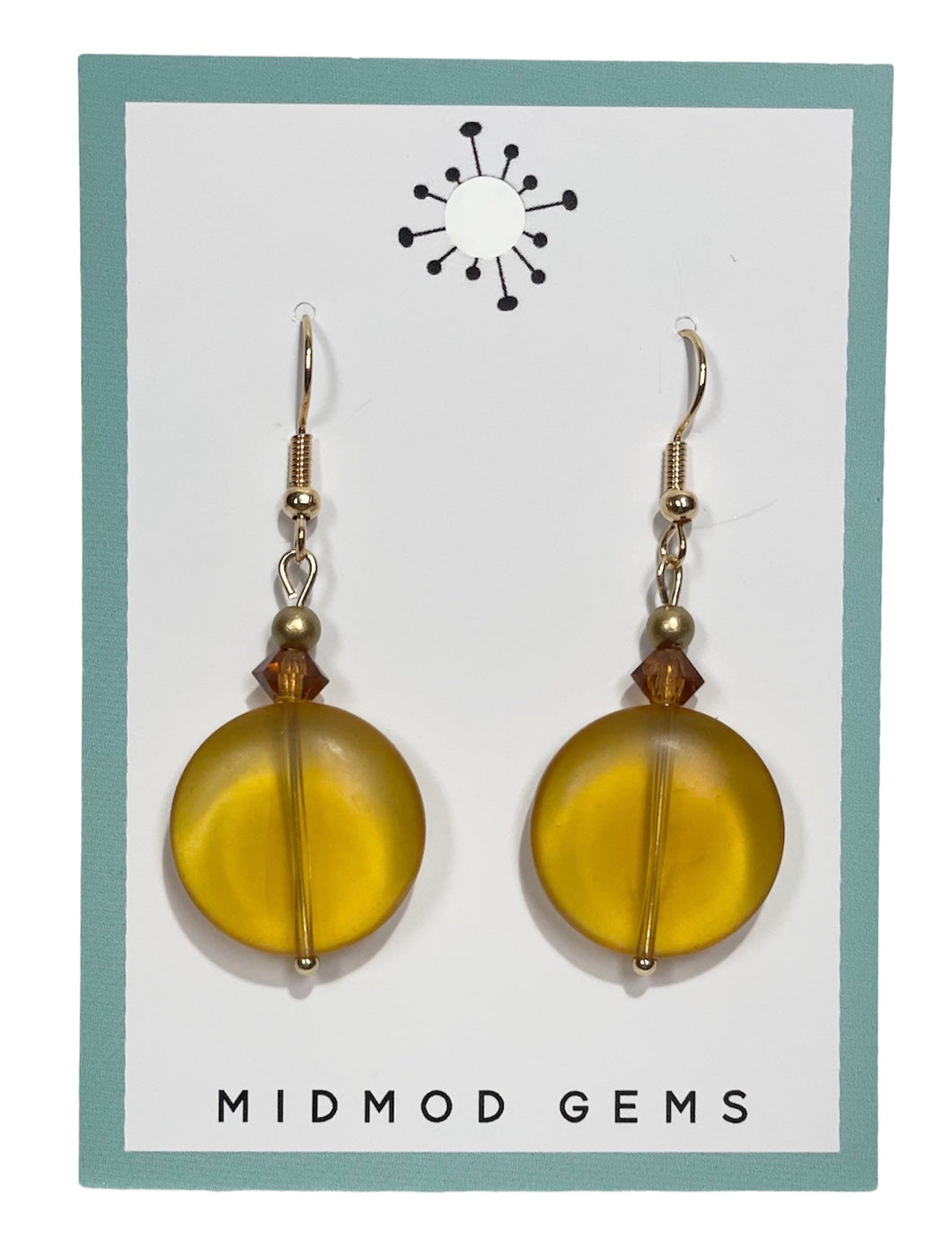 Amber Round Beaded Drop Earrings