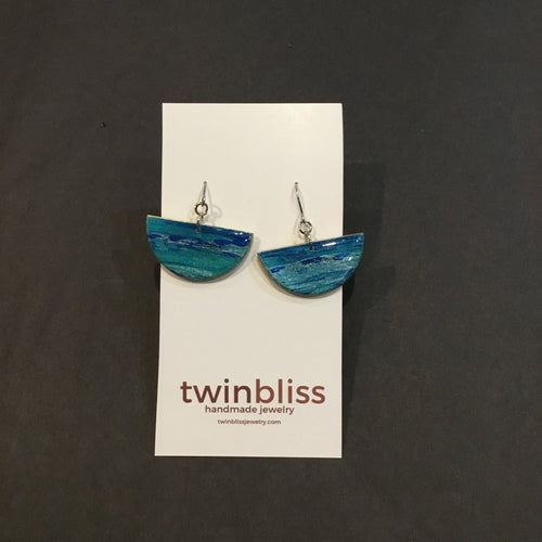 Earth & Sky - Abstract Blues Half Circle