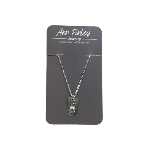 Faceted Topaz-Blue  Pendant Necklace