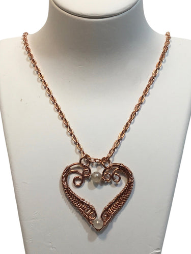 Heart with White Agate Necklace