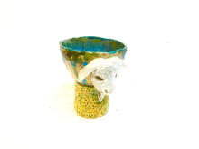 Goat Goblet Blue and Yellow
