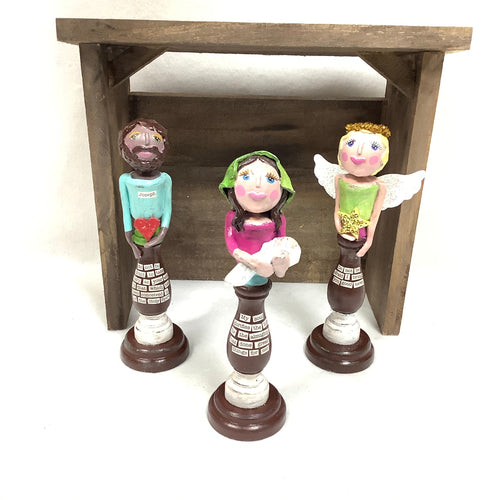 Candlestick Nativity with Barn