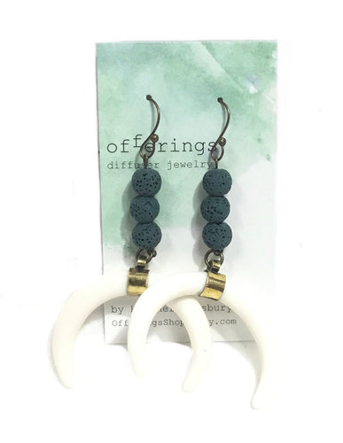 Crescent Lava Earrings