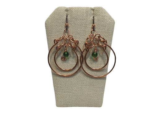 Double Rings with Green Earrings