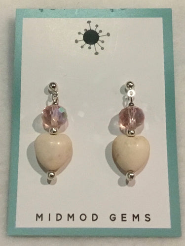 How Lite Heart pink Earrings