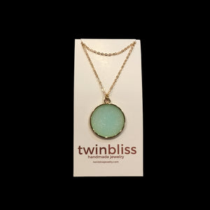 Sparkle & Shine-Gold Mint Circle on Gold Chain