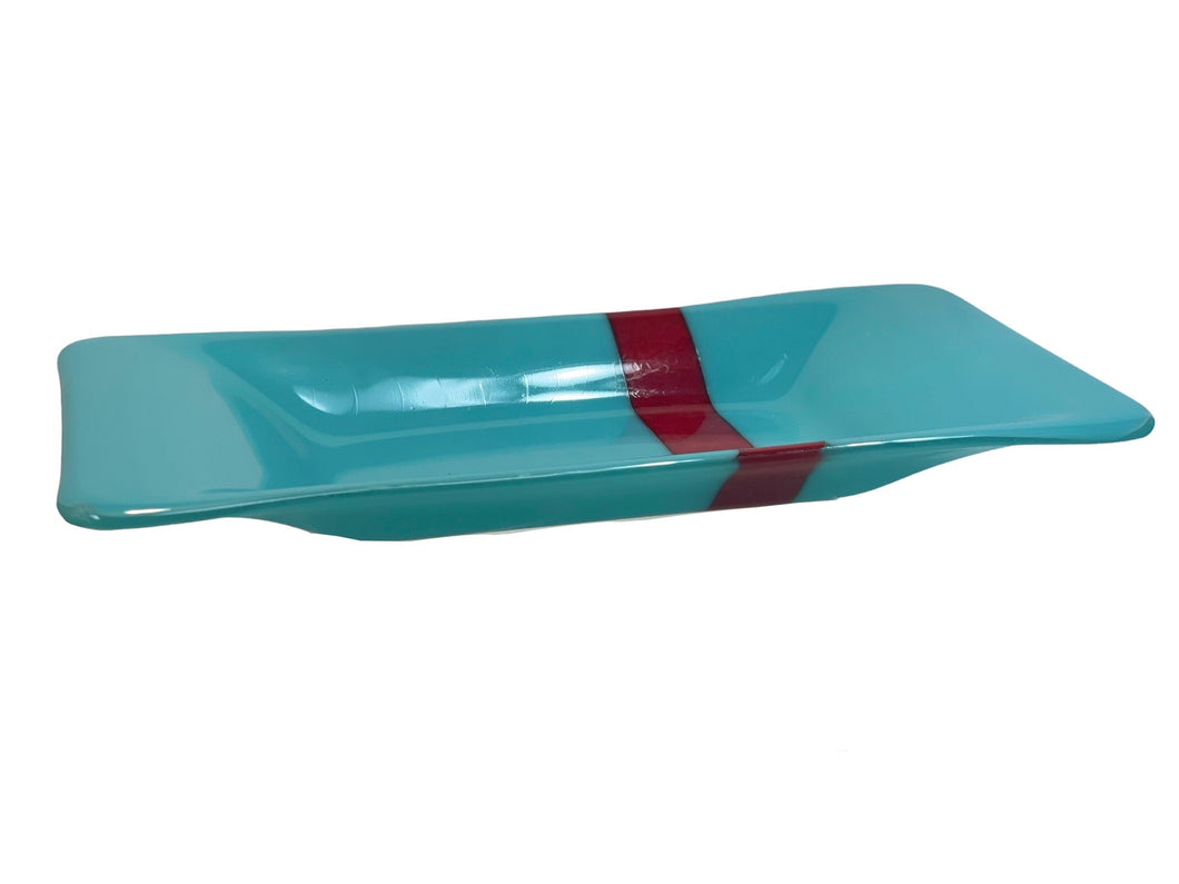 Turquoise and Red Dish