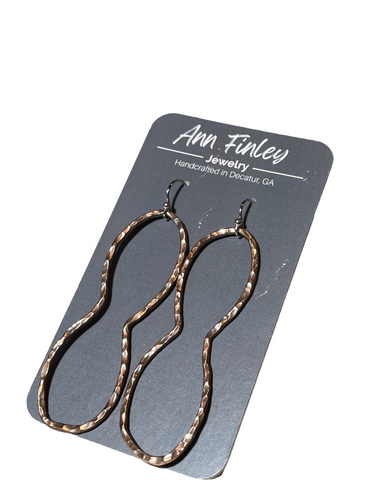 Copper Peanut Hoop Earrings