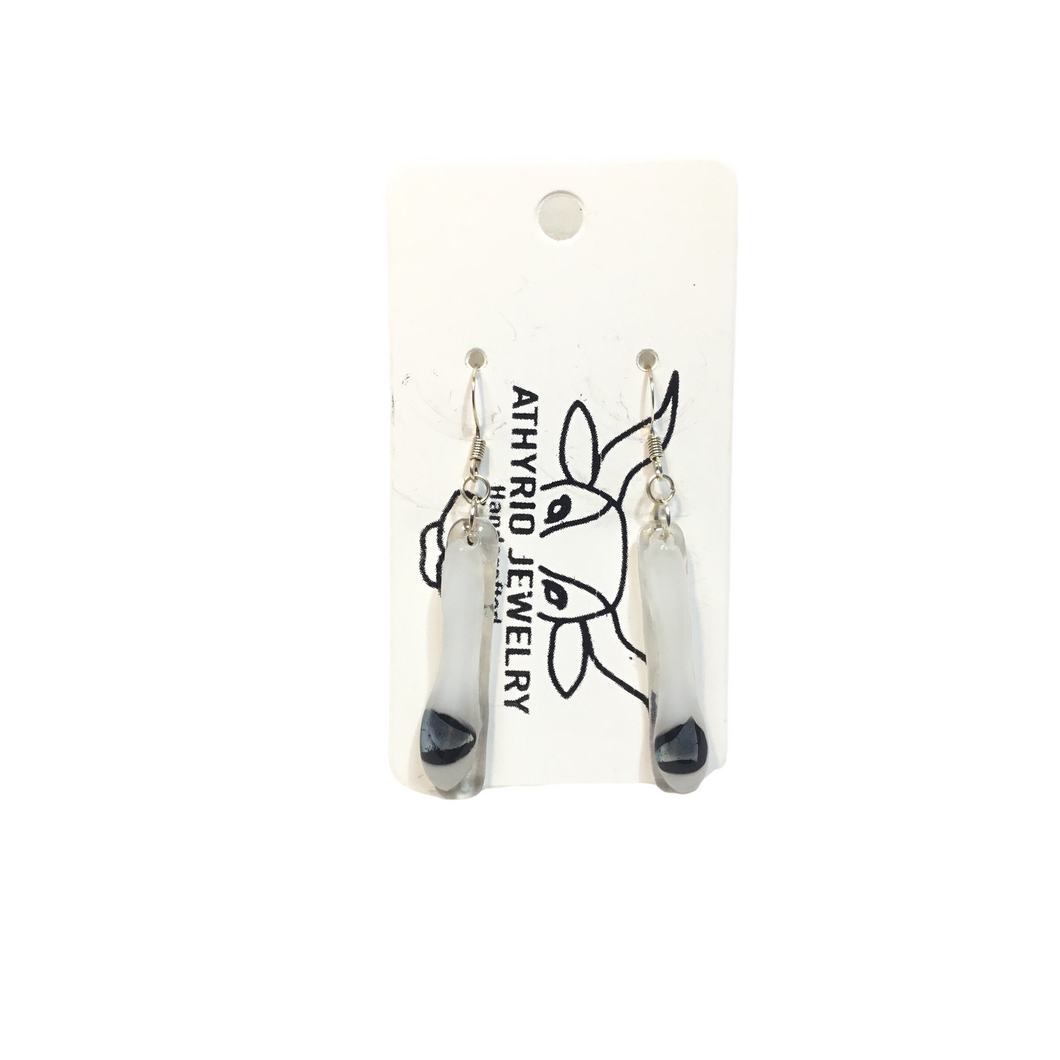 Fused Glass Dangle Earrings