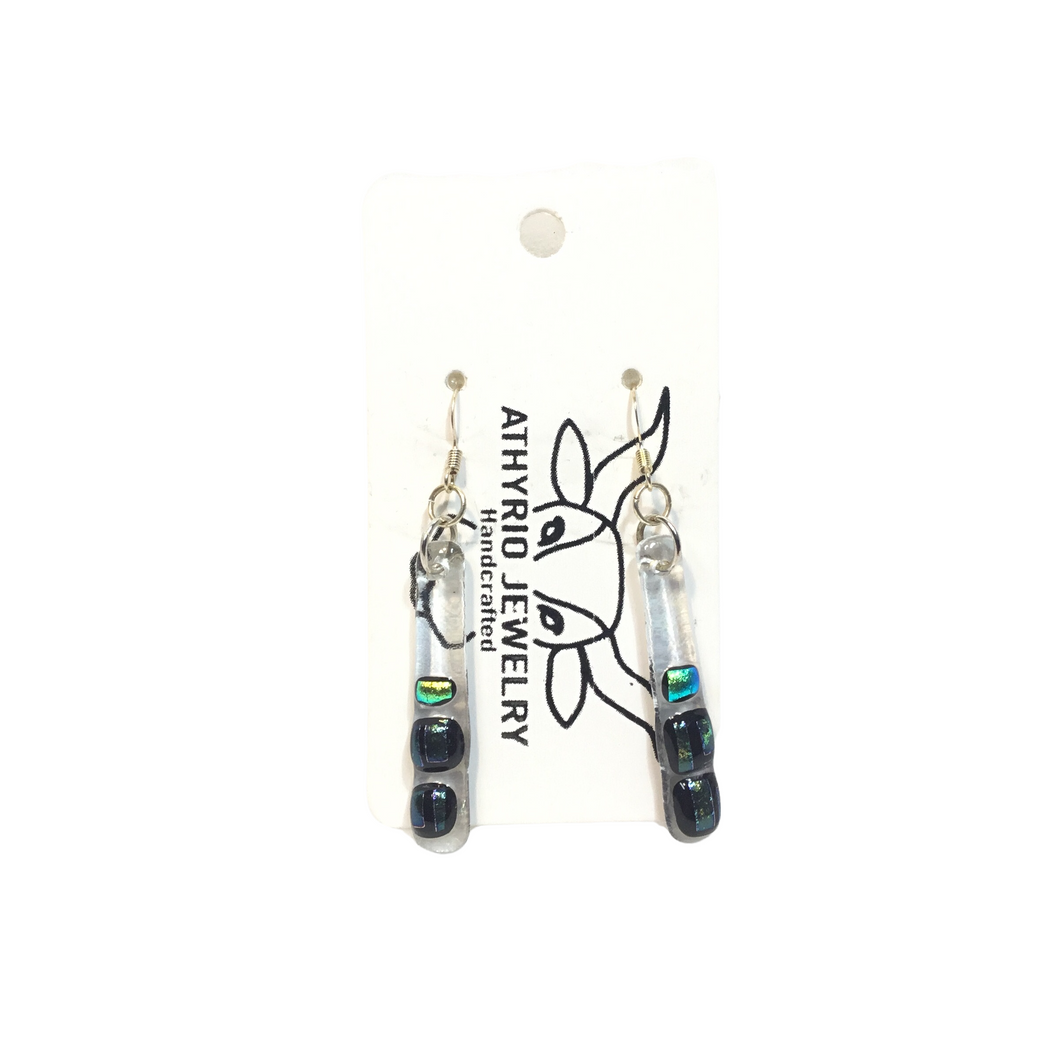 Fused Glass Dangle Earrings