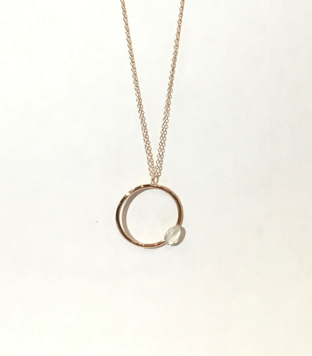 Mother of Pearl & Rose Gold-Filled Circle Necklace