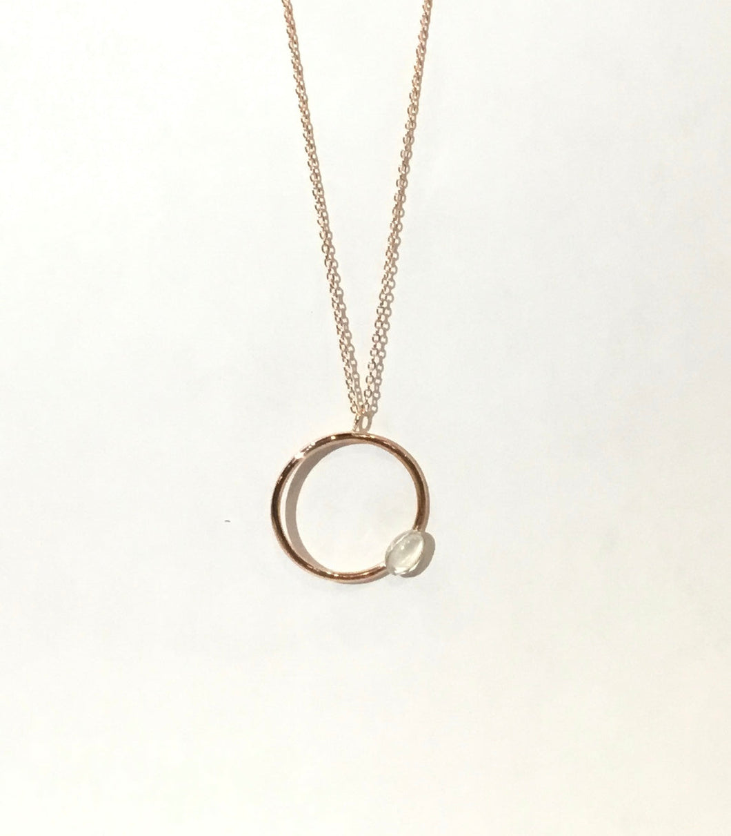 Mother of Pearl & Rose Gold-Filled Circle Necklace