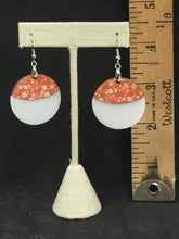 Orange Tiny Flowers Round Earrings