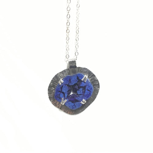 Blue Azurite in Sterling Necklace