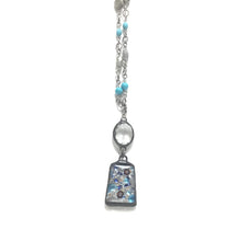 Crystal Pendant w/ Glass Drop & Turquoise Beads