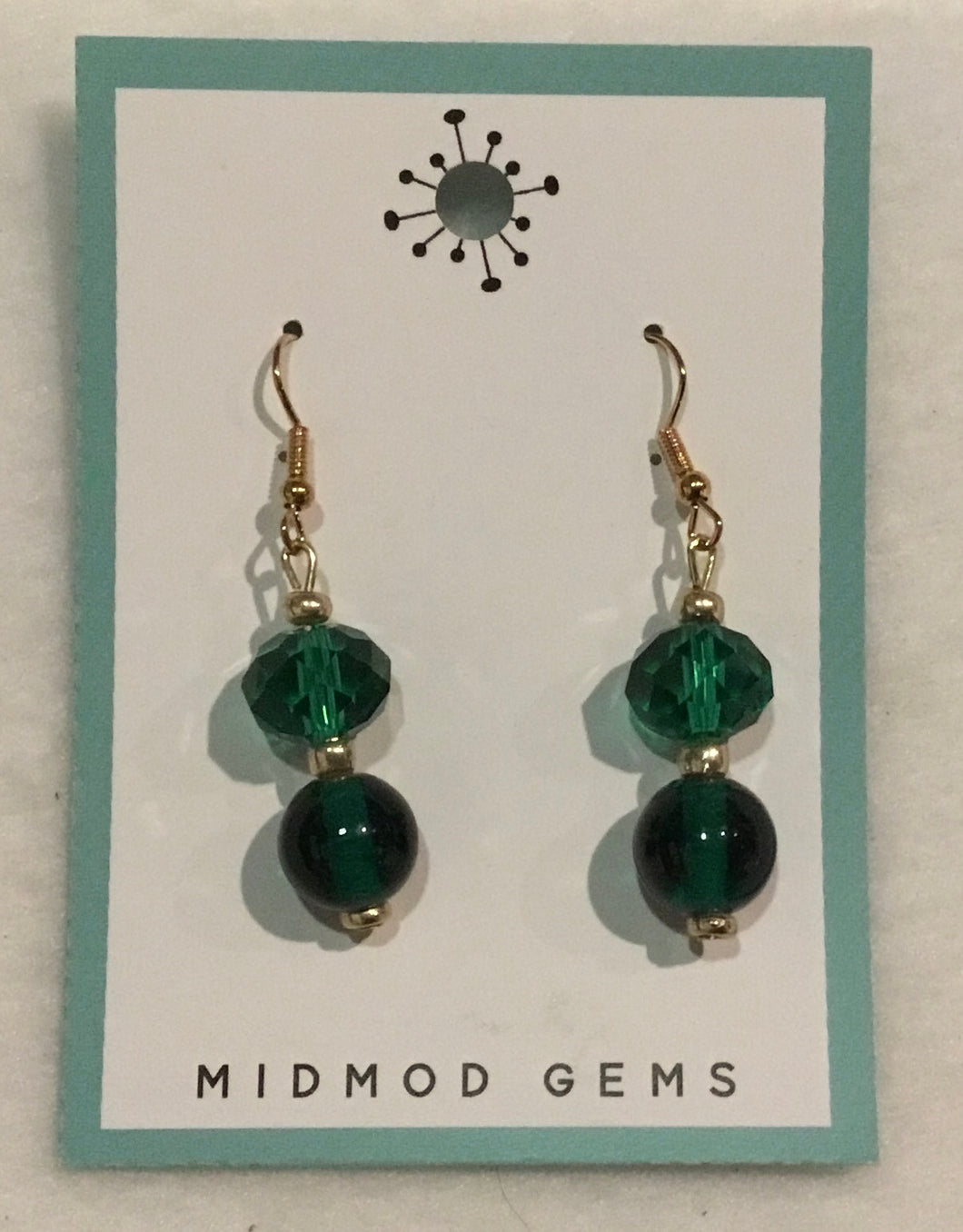 Double green bead Earrings
