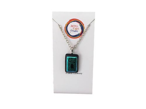 Lady dichroic fused glass necklace