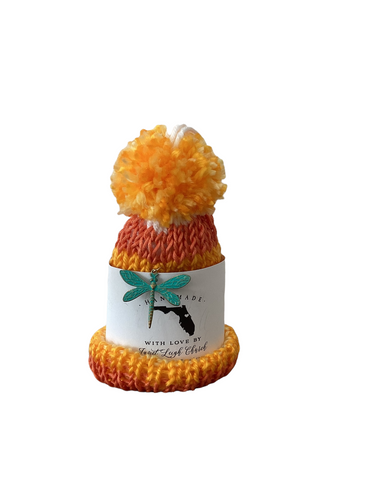 Asto Stripes Wine Hat with Aqua Dragonfly Charms