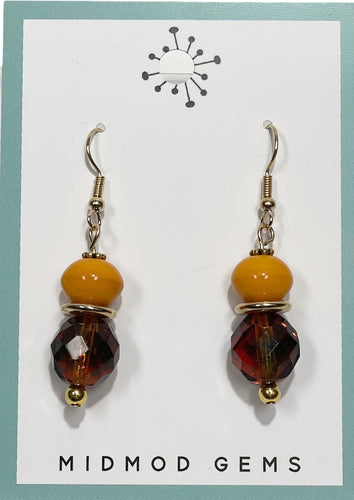 Amber Beaded Drop Earrings