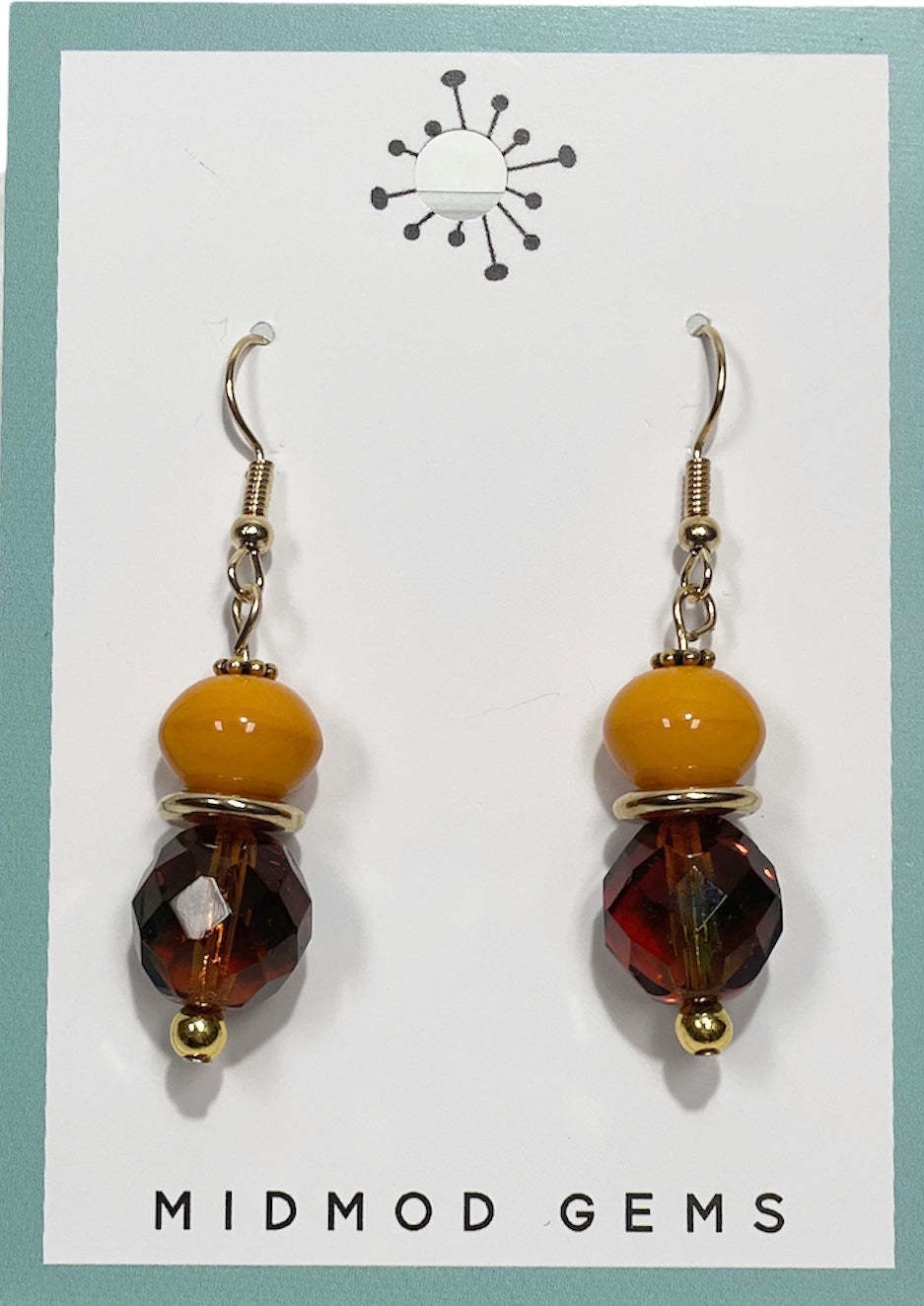 Amber Beaded Drop Earrings