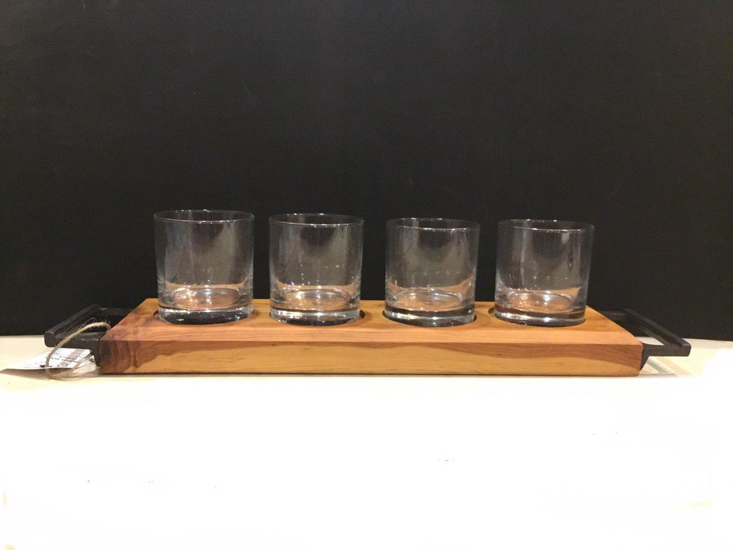 Australian Cypress Whiskey Flight with Four Glasses
