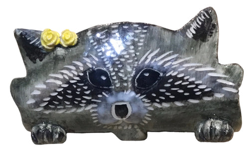 Floral Raccoon TacoCat Holder
