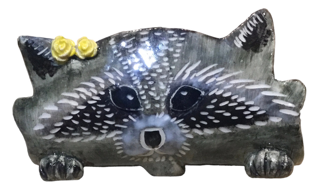 Floral Raccoon TacoCat Holder