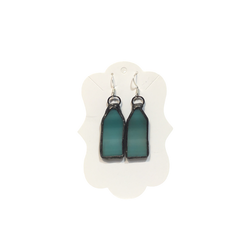 Aqua Green Stained Glass Earrings