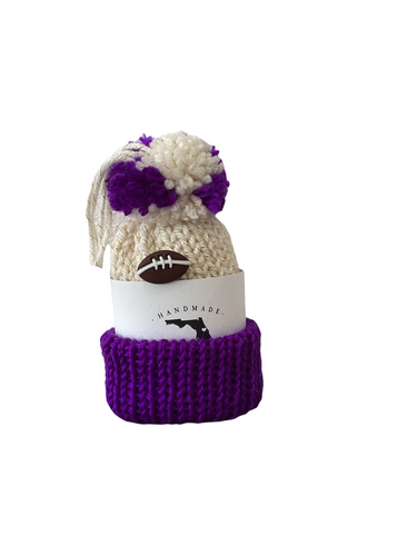 LSU Wine Hat with Football Charms