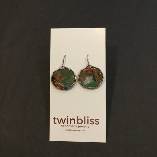 Earth & Sky - Abstract Large Silver Texture Circle