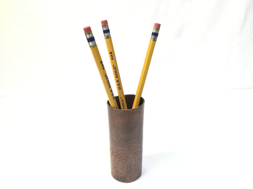 Hammered Copper Pencil Cup